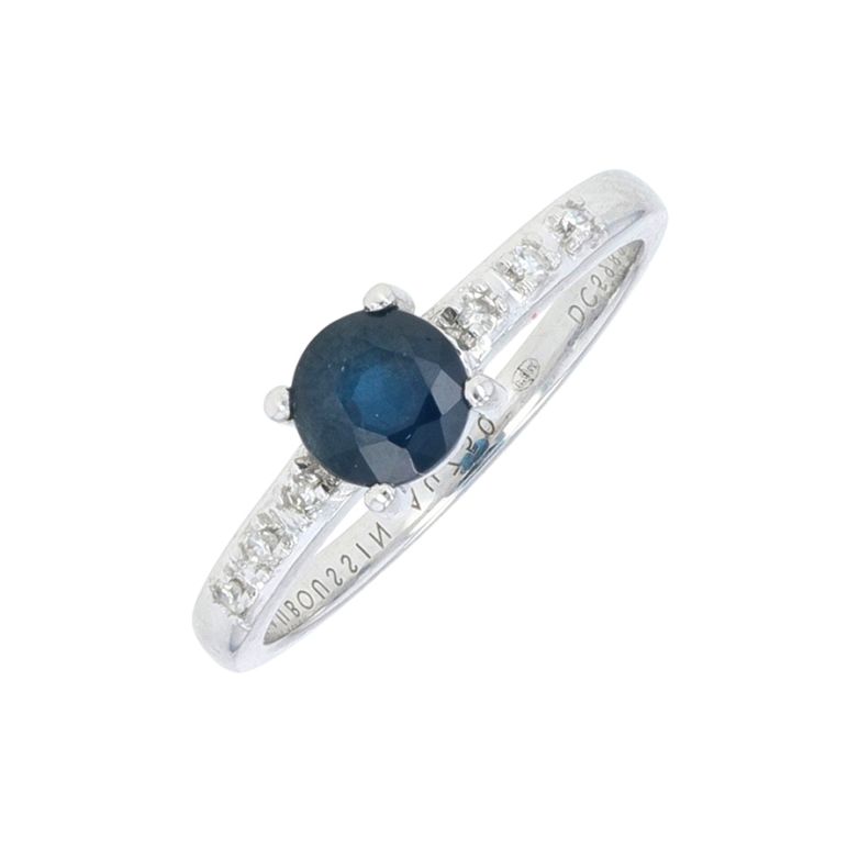 Bague signée MAUBOUSSIN saphir 0.47 carat et diamants 0.12 carat Comme neuf -  reconditionné disponible sur Gemme Les Bijoux